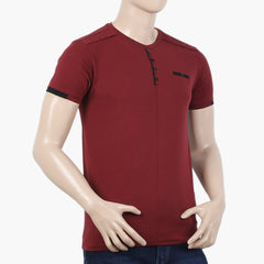 Men's Half Sleeves T-Shirt - Maroon, Men's T-Shirts & Polos, Chase Value, Chase Value