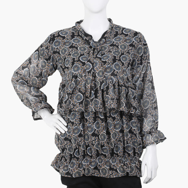 Women's  Printed Western Top - Black, Women T-Shirts & Tops, Chase Value, Chase Value