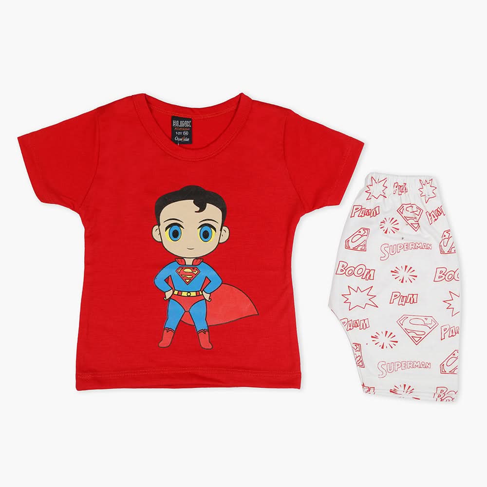 Boys Half Sleeves Short Suit - Red, Boys Sets & Suits, Chase Value, Chase Value