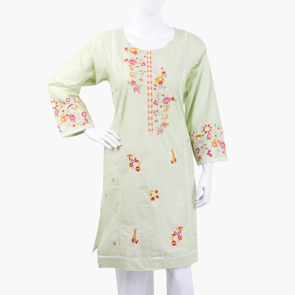Women's Embroidered Kurti - Light Green, Women Ready Kurtis, Chase Value, Chase Value