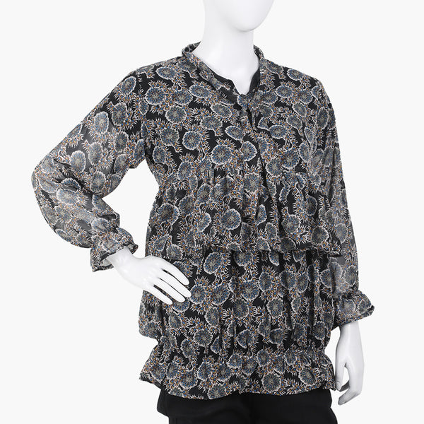 Women's  Printed Western Top - Black, Women T-Shirts & Tops, Chase Value, Chase Value