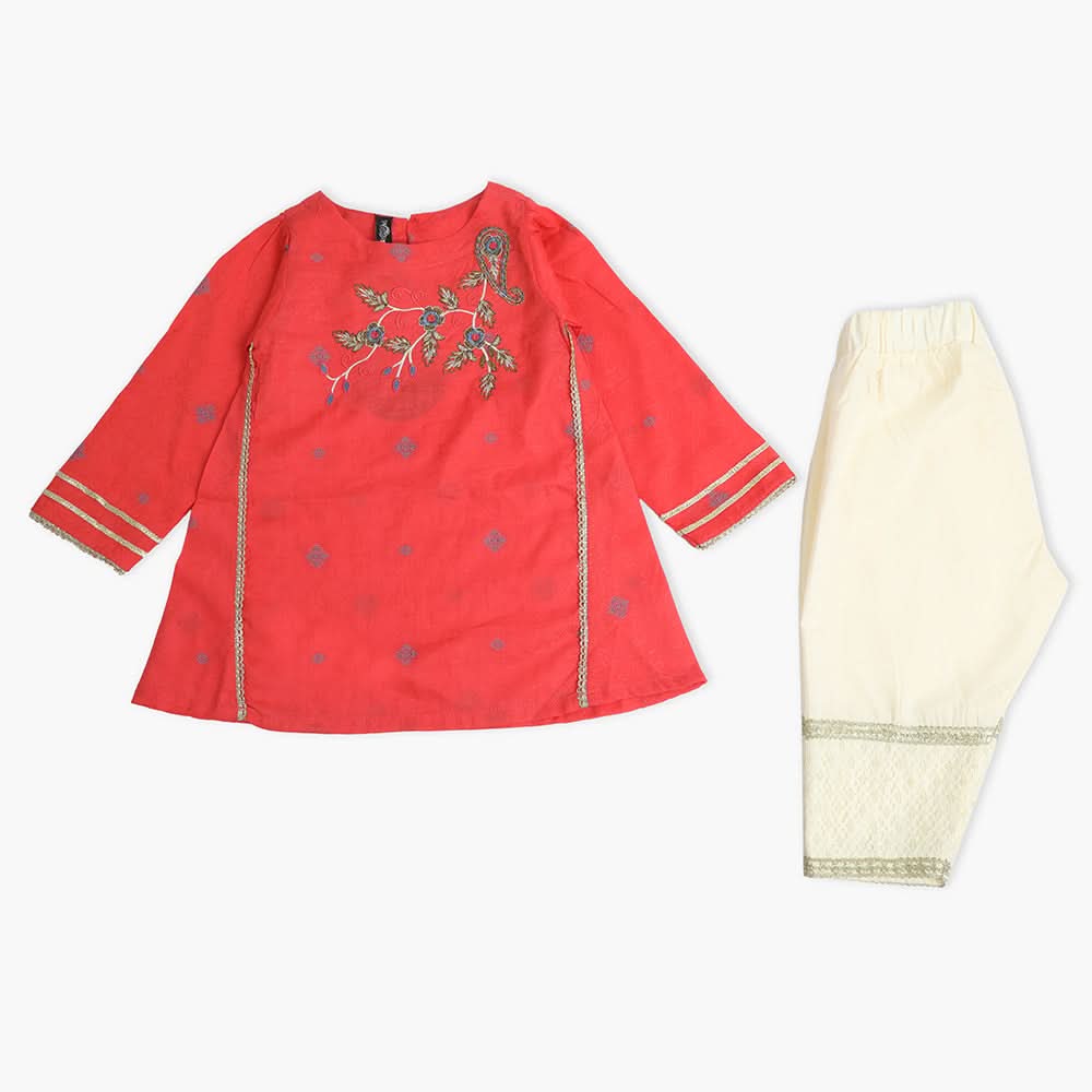 Girls Shalwar Suit - Red, Girls Shalwar Kameez, Chase Value, Chase Value
