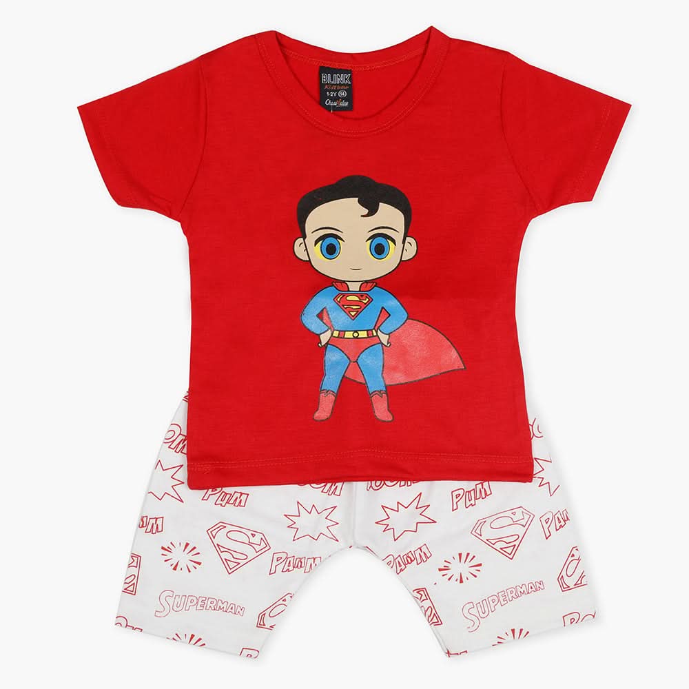 Boys Half Sleeves Short Suit - Red, Boys Sets & Suits, Chase Value, Chase Value