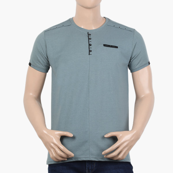 Men's Half Sleeves T-Shirt - Steel Blue, Men's T-Shirts & Polos, Chase Value, Chase Value