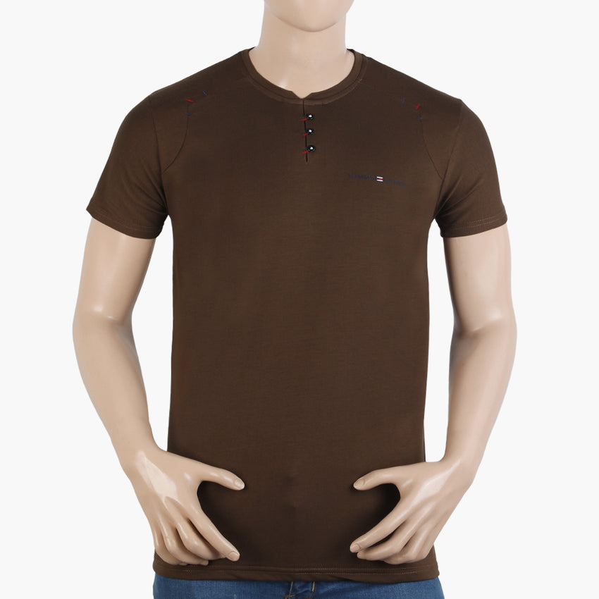 Men's Half Sleeves Round Neck T-Shirt - Brown, Men's T-Shirts & Polos, Chase Value, Chase Value