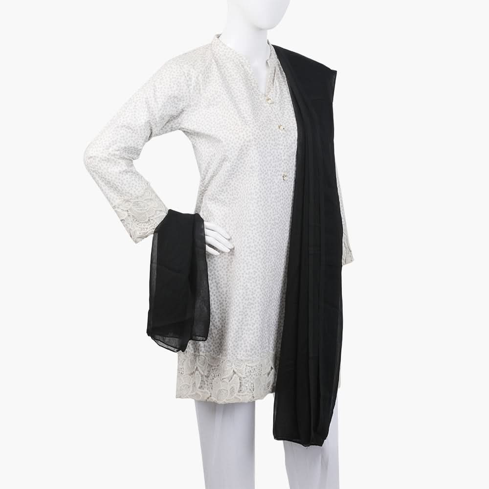 Women's Plain Chiffon Dupatta - Black, Women Dupatta, Chase Value, Chase Value