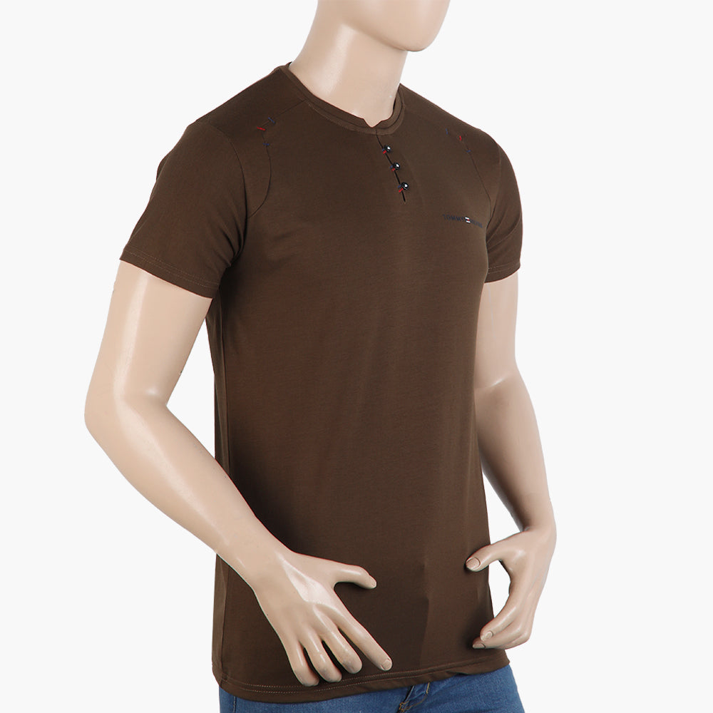 Men's Half Sleeves Round Neck T-Shirt - Brown, Men's T-Shirts & Polos, Chase Value, Chase Value