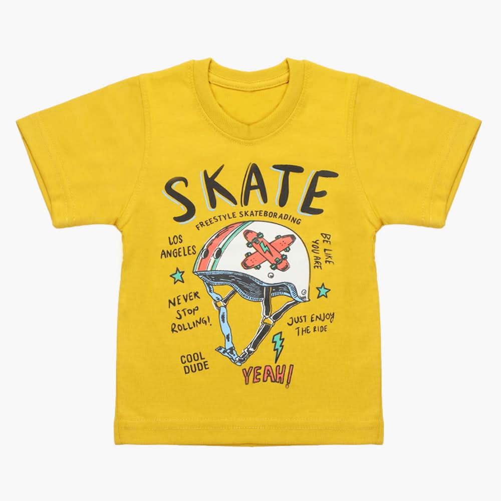 Boys Half Sleeves T-Shirt - Yellow, Boys T-Shirts, Chase Value, Chase Value