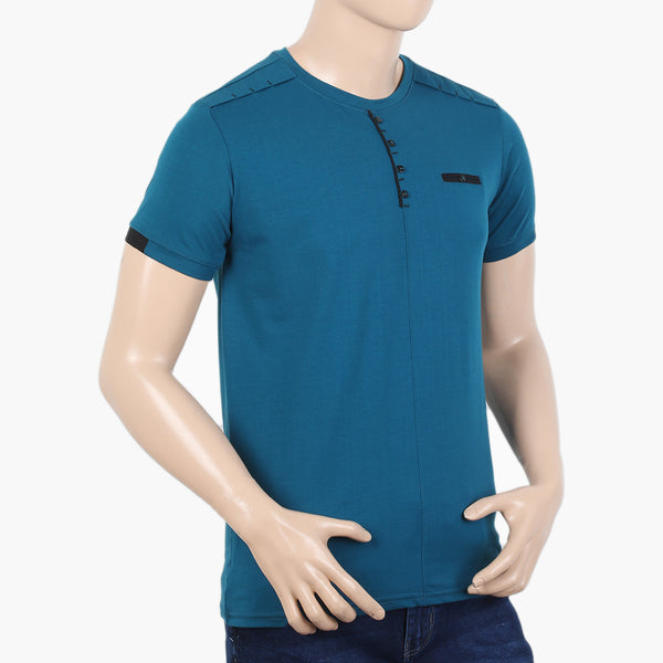 Men's Half Sleeves T-Shirt - Steel Green, Men's T-Shirts & Polos, Chase Value, Chase Value
