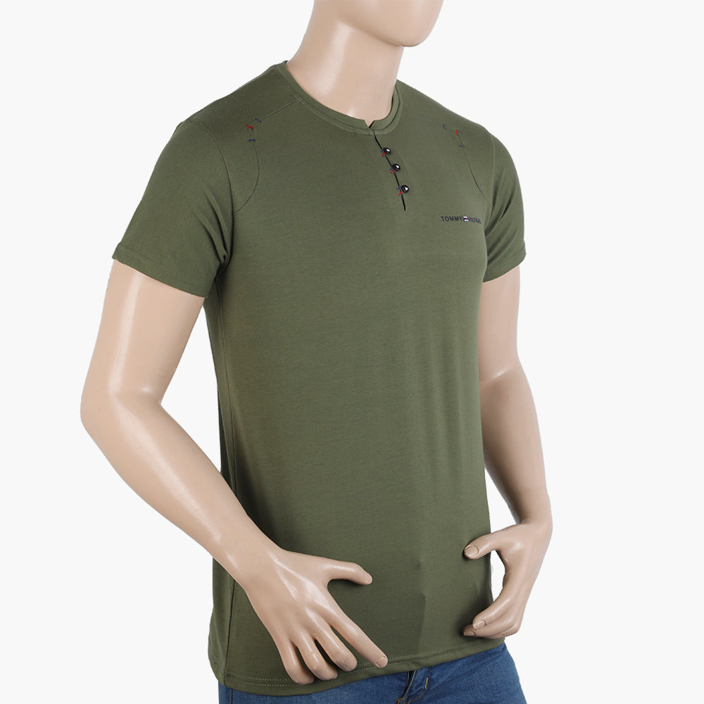 Men's Half Sleeves Round Neck T-Shirt - Green, Men's T-Shirts & Polos, Chase Value, Chase Value