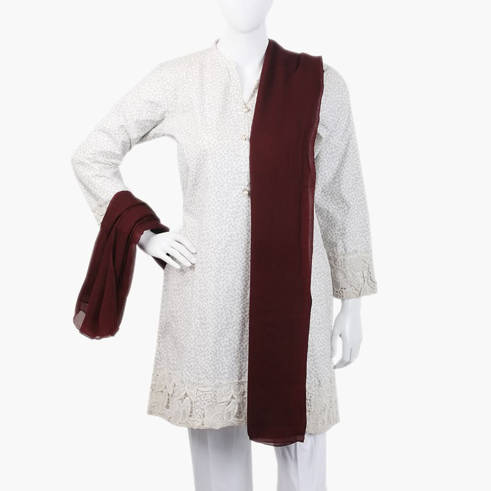 Women's Plain Chiffon Dupatta - Maroon, Women Dupatta, Chase Value, Chase Value