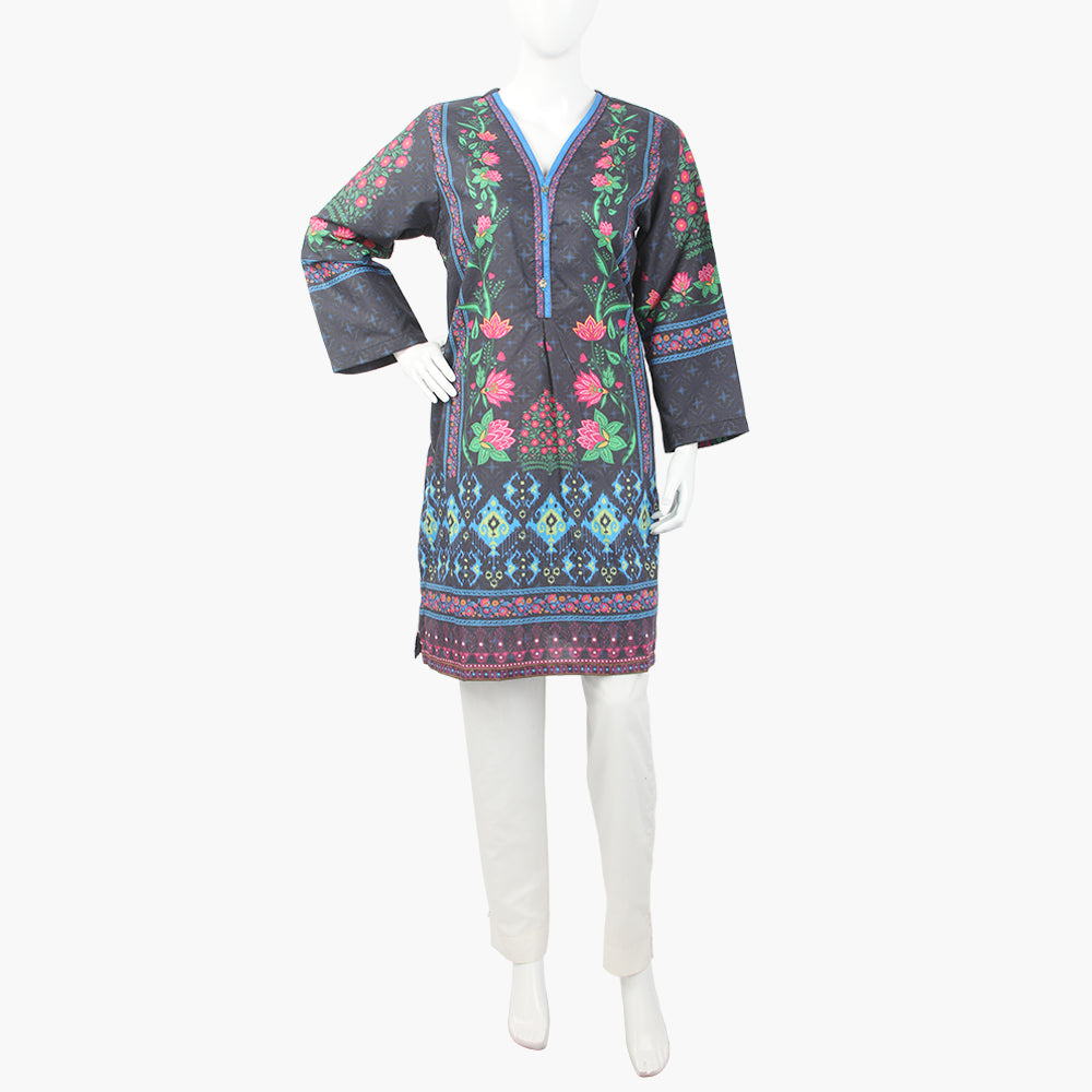 Women's Digital Printed Kurti - Navy Blue, Women Ready Kurtis, Eminent, Chase Value