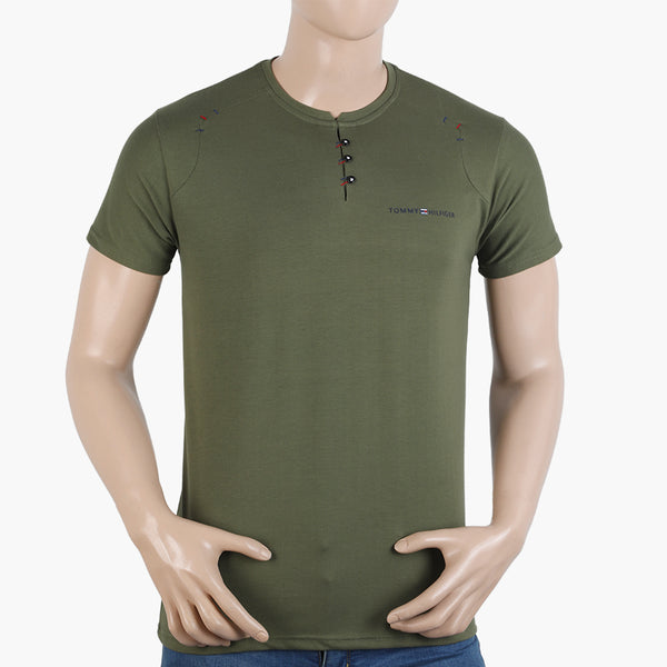 Men's Half Sleeves Round Neck T-Shirt - Green, Men's T-Shirts & Polos, Chase Value, Chase Value