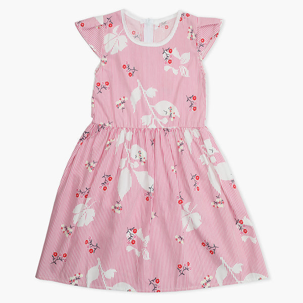 Girl's Cotton Frock - Pink, Girls Frocks, Chase Value, Chase Value