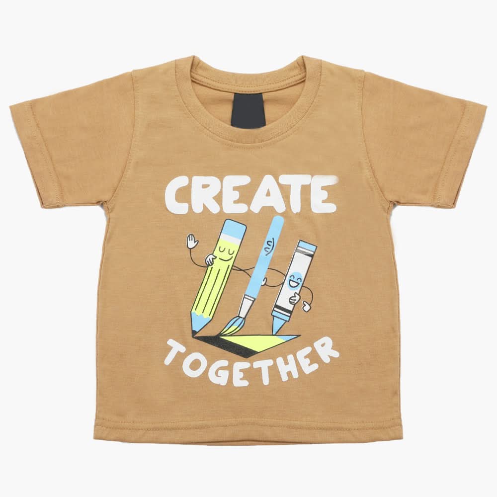 Boys Half Sleeves T-Shirt - Brown, Boys T-Shirts, Chase Value, Chase Value