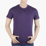 Men's Half Sleeves Round Neck T-Shirt - Purple, Men's T-Shirts & Polos, Chase Value, Chase Value