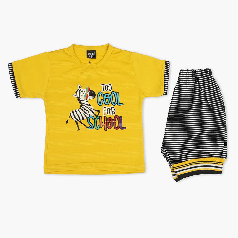 Boys Half Sleeves Short Suit - Yellow, Boys Sets & Suits, Chase Value, Chase Value