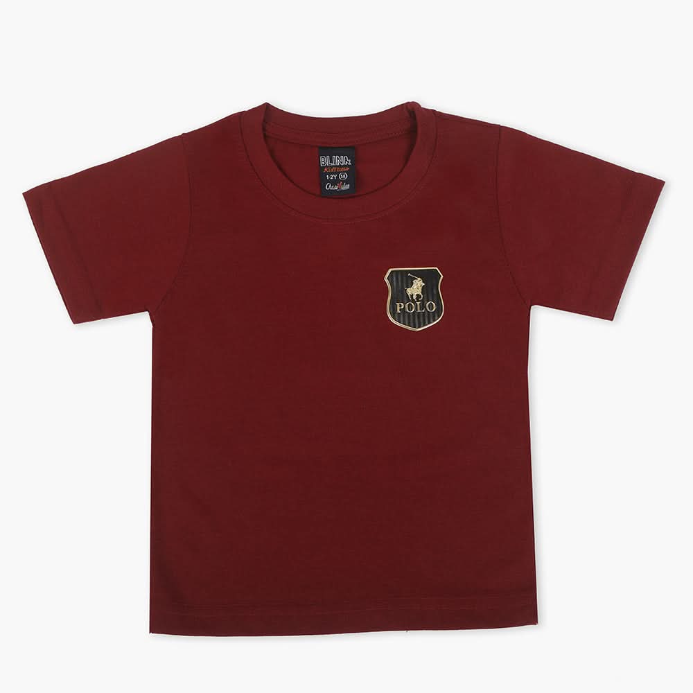 Boys Half Sleeves Polo T-Shirt - Maroon, Boys T-Shirts, Chase Value, Chase Value