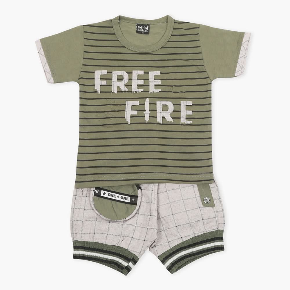 Boys Half Sleeves Suit - Green, Boys Sets & Suits, Chase Value, Chase Value