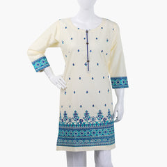Women's Embroidered Kurti - Fawn, Women Ready Kurtis, Chase Value, Chase Value