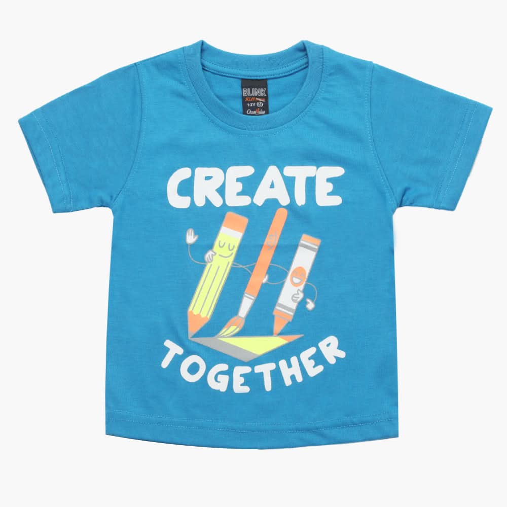 Boys Half Sleeves T-Shirt - Blue, Boys T-Shirts, Chase Value, Chase Value