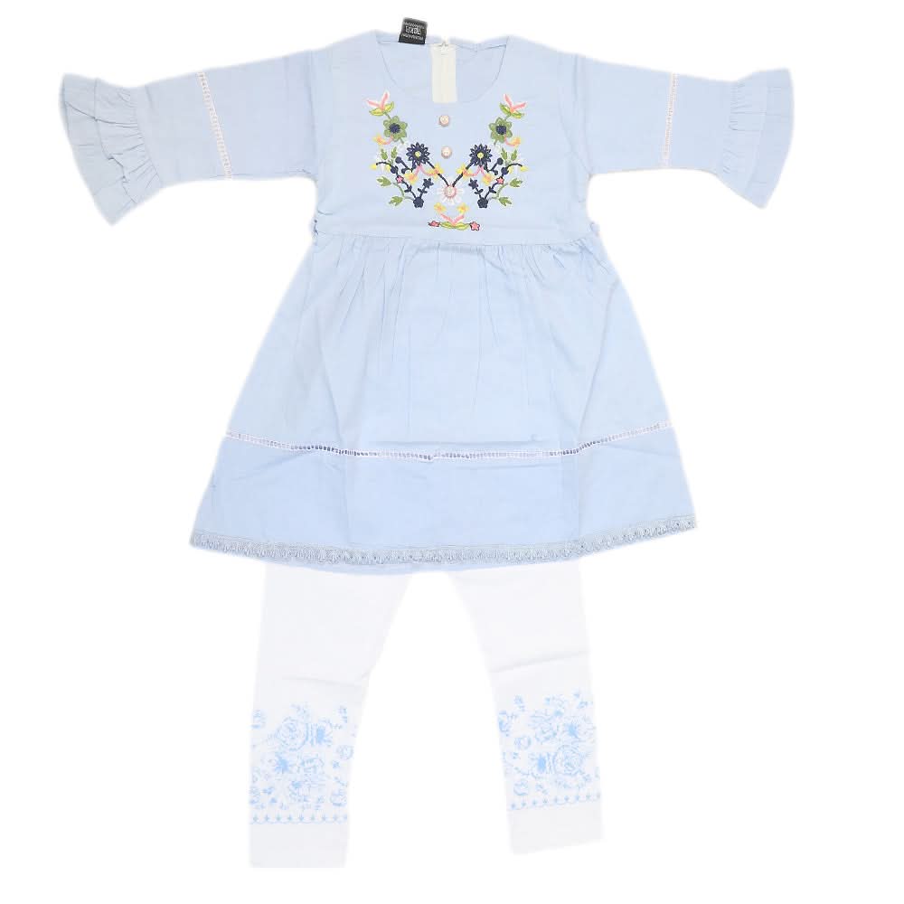 Girls Half Sleeves Suit 526 - Blue, Kids, Girls Sets And Suits, Chase Value, Chase Value