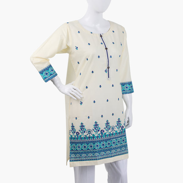 Women's Embroidered Kurti - Fawn, Women Ready Kurtis, Chase Value, Chase Value