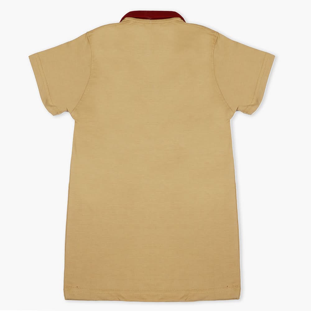Boys Half Sleeves Polo T-Shirt - Light Brown, Boys T-Shirts, Chase Value, Chase Value