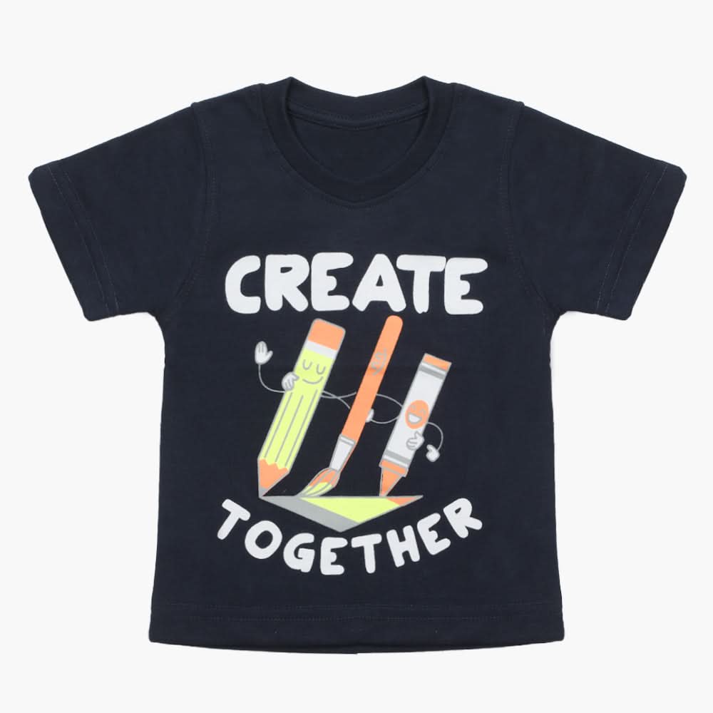 Boys Half Sleeves T-Shirt - Navy Blue, Boys T-Shirts, Chase Value, Chase Value