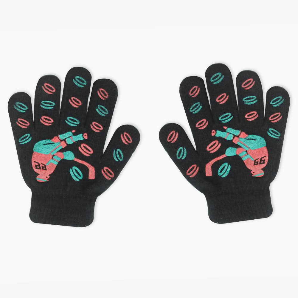Kids Woolen Gloves - Black, Girls Caps & Gloves, Chase Value, Chase Value