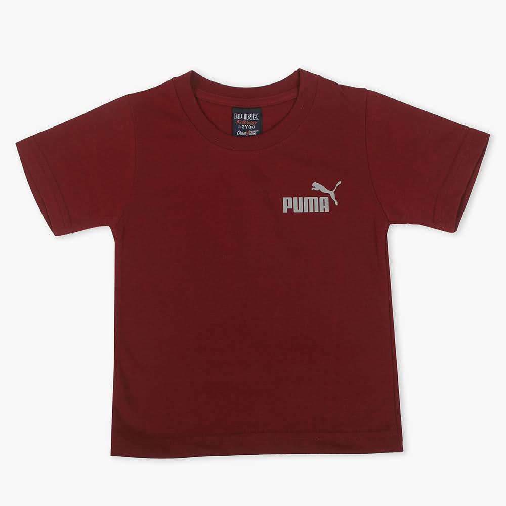 Boys Half Sleeves T-Shirt - Maroon, Boys T-Shirts, Chase Value, Chase Value