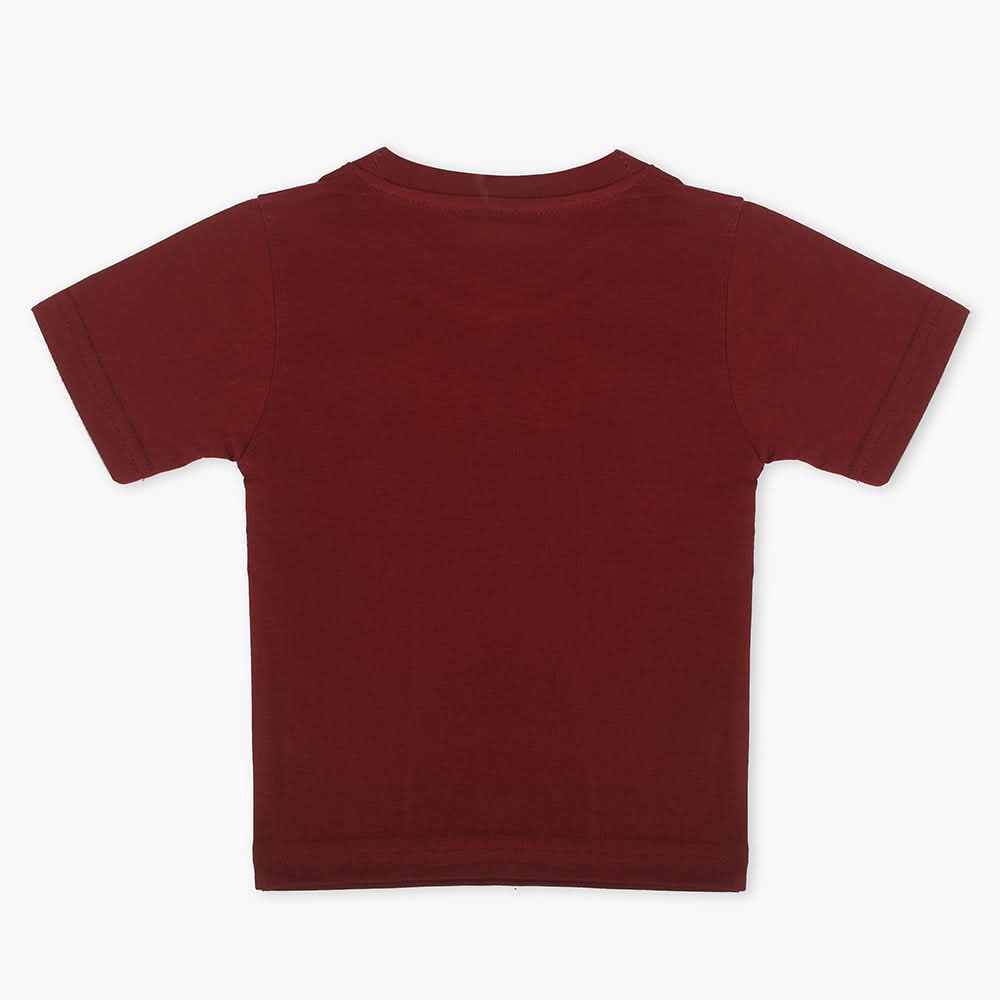 Boys Half Sleeves T-Shirt - Maroon, Boys T-Shirts, Chase Value, Chase Value