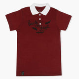 Boys Half Sleeves Polo T-Shirt - Maroon, Boys T-Shirts, Chase Value, Chase Value