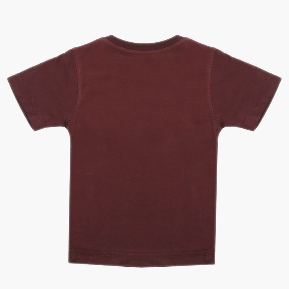 Boys Half Sleeves T-Shirt - Maroon, Boys T-Shirts, Chase Value, Chase Value