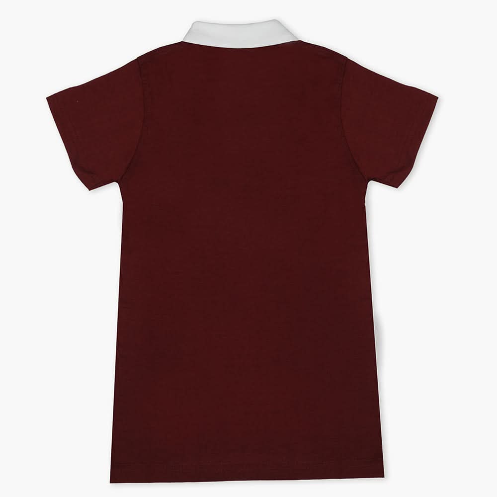 Boys Half Sleeves Polo T-Shirt - Maroon, Boys T-Shirts, Chase Value, Chase Value