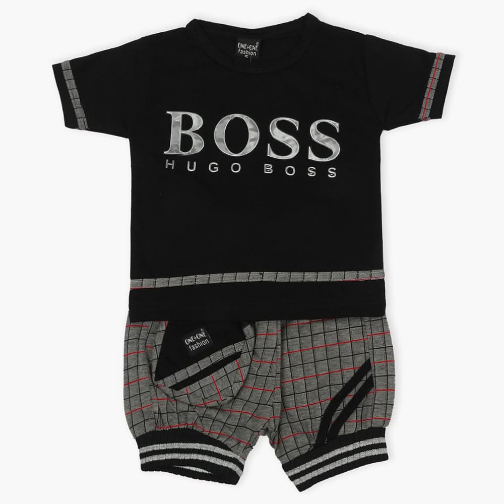 Boys Half Sleeves Suit - Black, Boys Sets & Suits, Chase Value, Chase Value