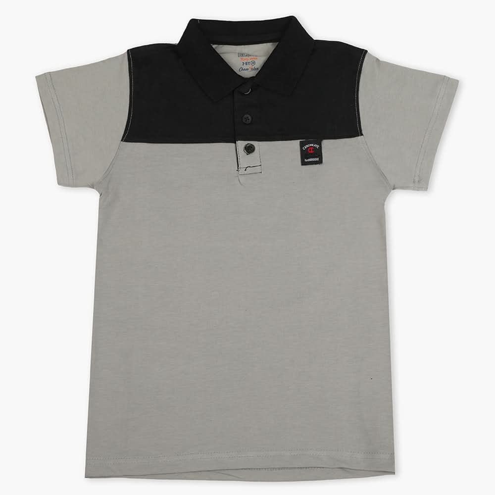 Boys Half Sleeves Polo T-Shirt - Grey, Boys T-Shirts, Chase Value, Chase Value