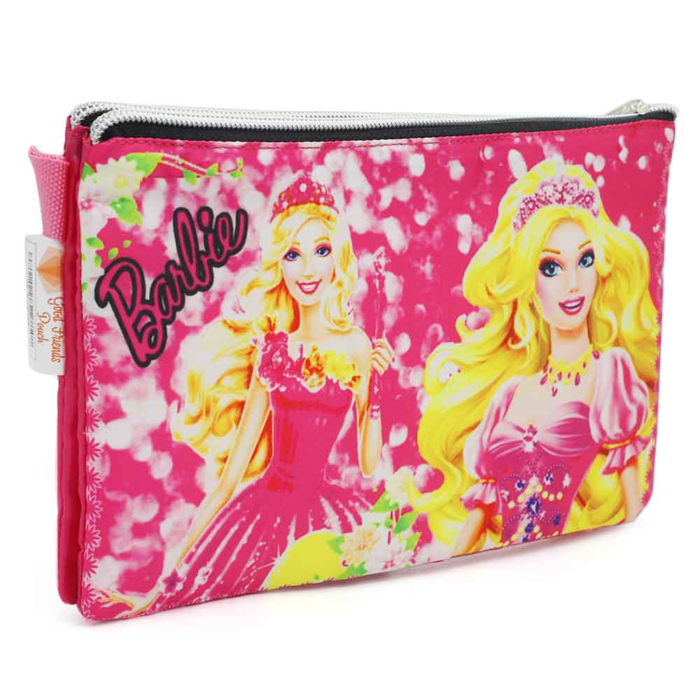 Pencil Pouch Two Zipper - Pink, Pencil Boxes & Stationery Sets, Chase Value, Chase Value