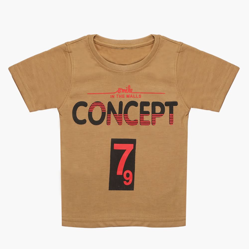 Boys Half Sleeves T-Shirt - Brown, Boys T-Shirts, Chase Value, Chase Value