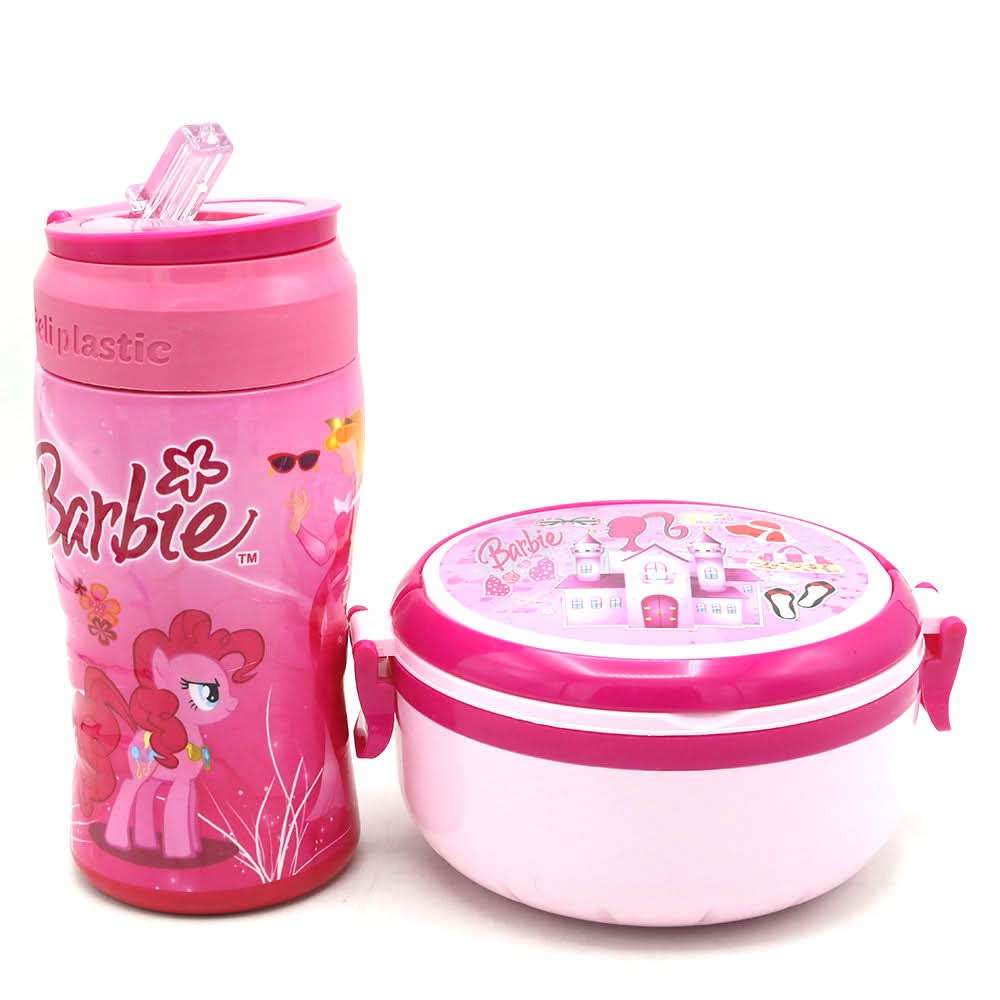 Lunch Box With Water Bottle Pack - Barbi, Tiffin Boxes & Bottles, Chase Value, Chase Value
