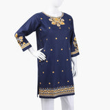 Women's Embroidered Kurti - Navy Blue, Women Ready Kurtis, Chase Value, Chase Value
