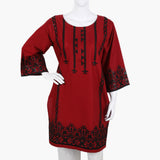 Women's Embroidered Kurti - Maroon, Women Ready Kurtis, Chase Value, Chase Value