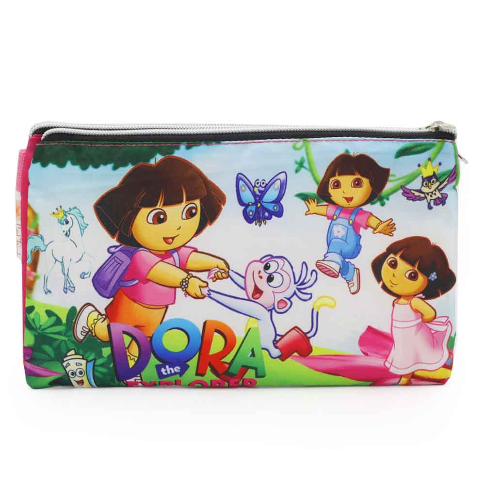 Pencil Pouch Two Zipper - Pink, Pencil Boxes & Stationery Sets, Chase Value, Chase Value