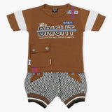 Boys Half Sleeves Suit - Dark Brown, Boys Sets & Suits, Chase Value, Chase Value