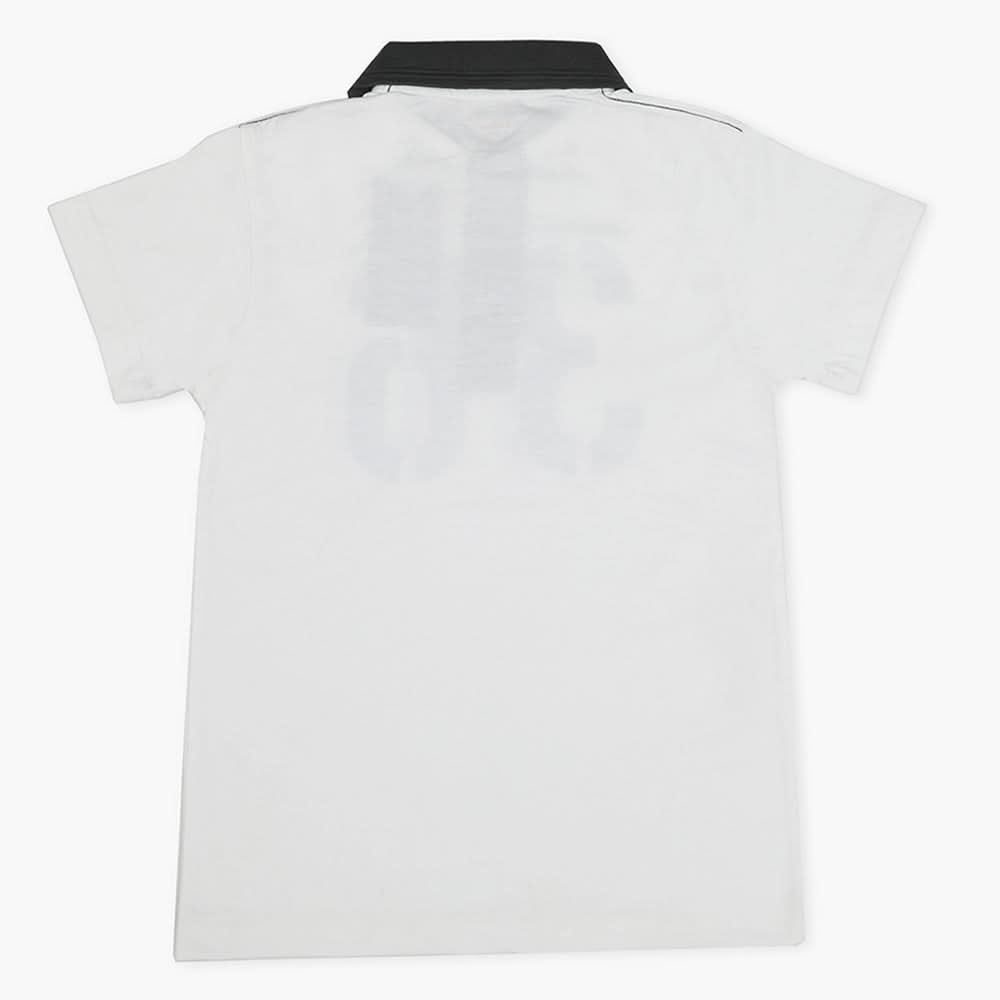 Boys Half Sleeves Polo T-Shirt - White, Boys T-Shirts, Chase Value, Chase Value