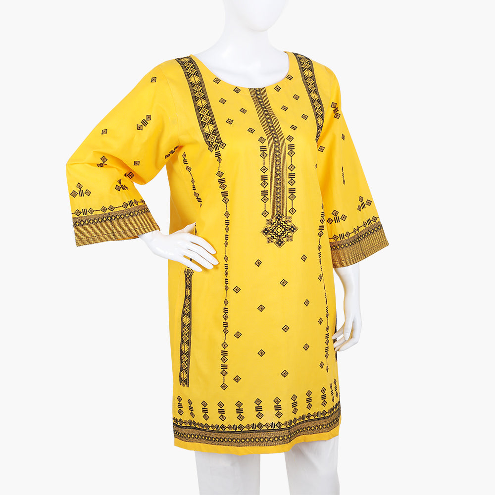Women's Embroidered Kurti - Yellow, Women Ready Kurtis, Chase Value, Chase Value