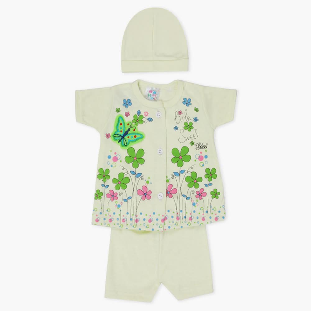 Newborn Girls Half Sleeves Suit - Light Green, Newborn Girls Sets & Suits, Chase Value, Chase Value