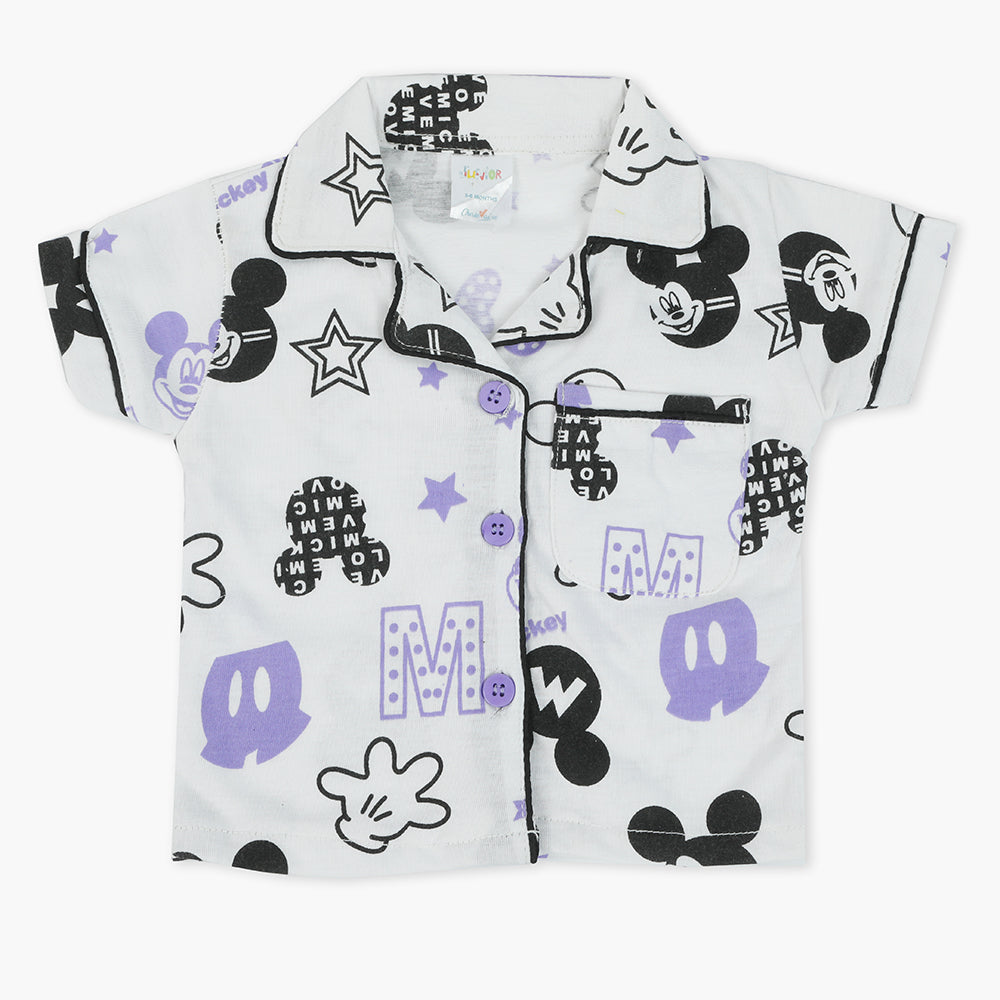 Newborn Girls Half Sleeves Suit - Purple, Newborn Girls Sets & Suits, Chase Value, Chase Value