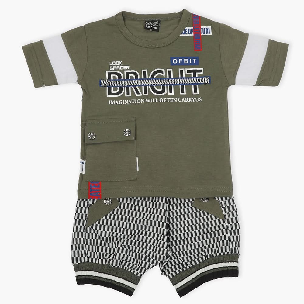 Boys Half Sleeves Suit - Green, Boys Sets & Suits, Chase Value, Chase Value