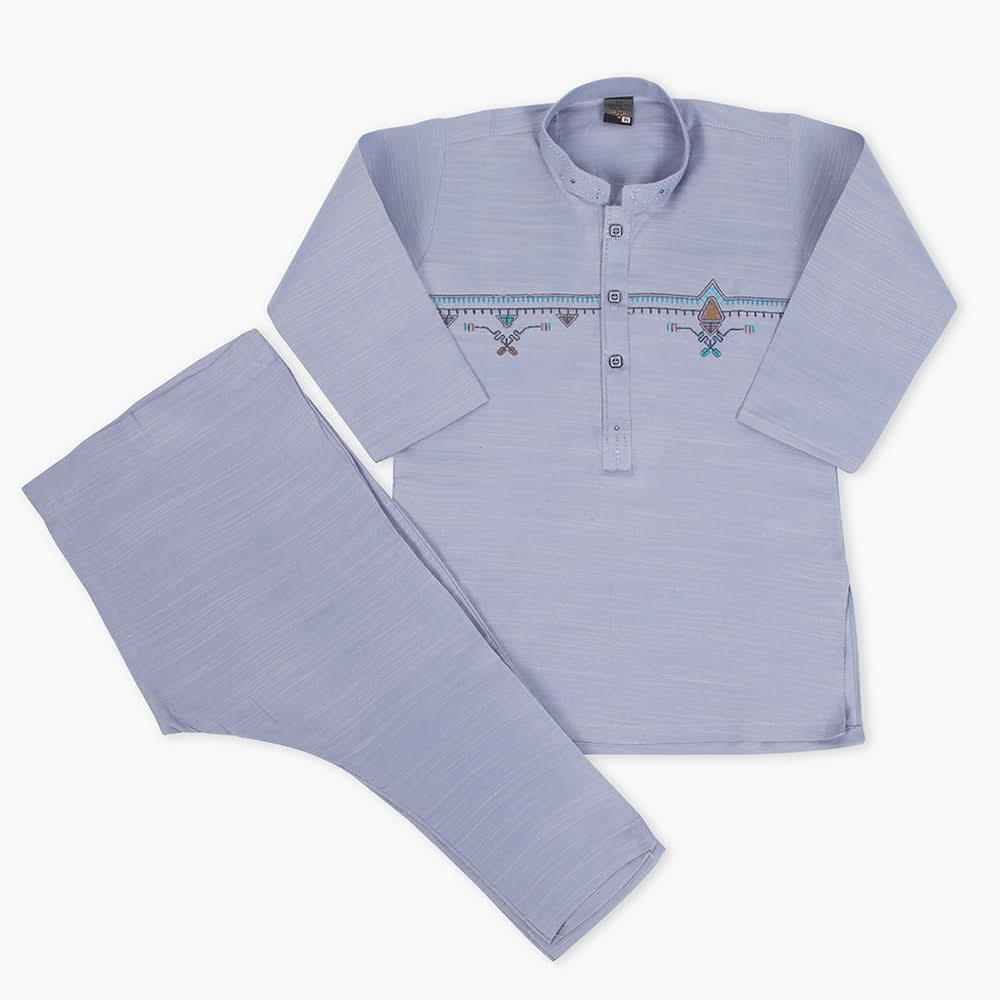Boys Embroidered Shalwar Suit - Blue, Boys Shalwar Kameez, Chase Value, Chase Value